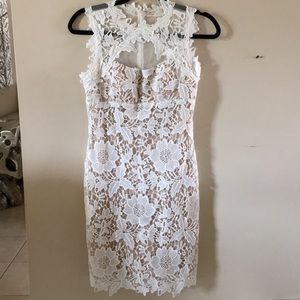 Betsy & Adam White Lace Dress